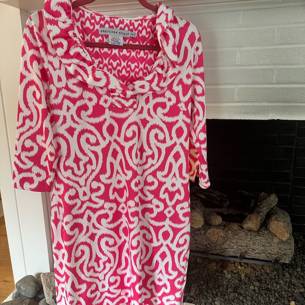 Gretchen Scott Pink and White Ikat Dress